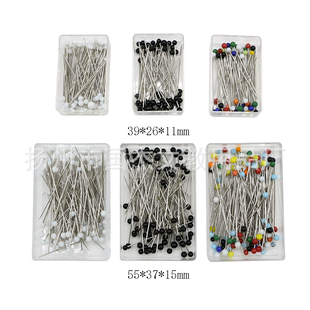 Оптовая Продажа с фабрики 0,6*32 мм никелированная стеклянная головка стеклянная игла цвет 50/100 в штучной упаковке игла для позиционирования с большой головкой