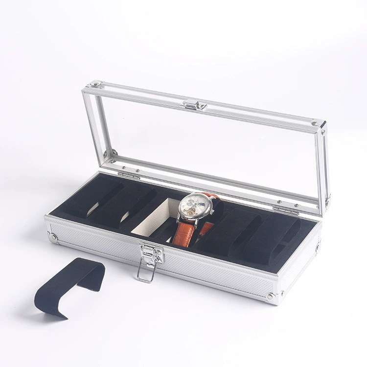 Фабрика оптовая продажа 6 бит алюминиевого сплава коробка для часов из алюминиевого сплава