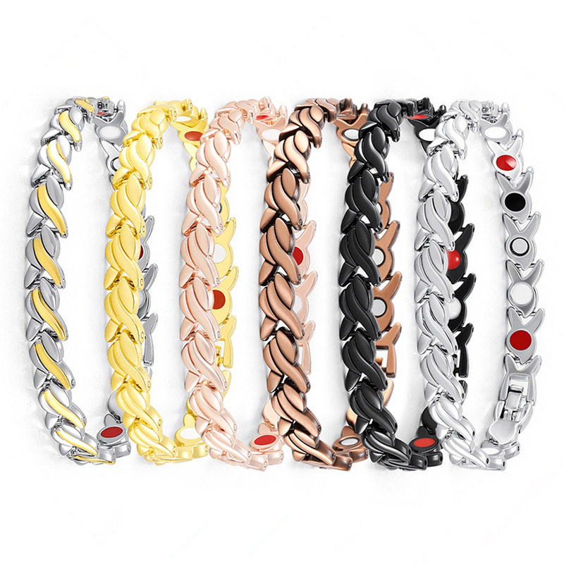 Women's Bracelet with Magnets, Negative Ions, Infrared Germanium Stone, Personalized Energy Health Color-Preserving Bracelet, Men's Energy Bracelet