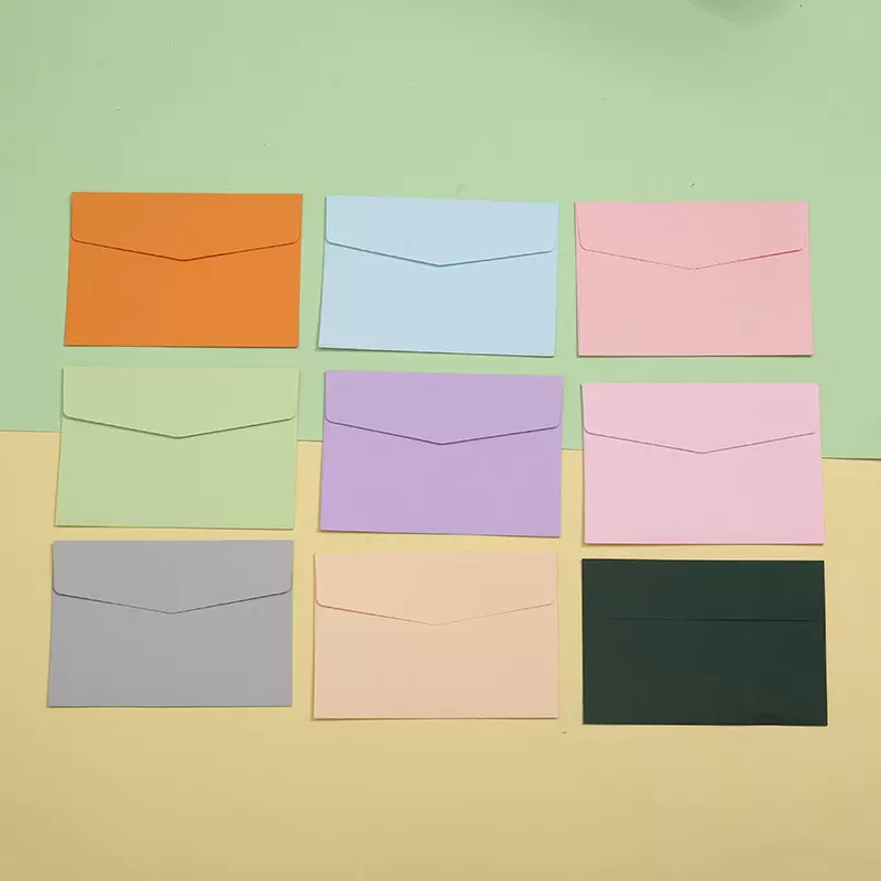 欧式信封定制印刷可印logo高端信封彩色纯色小清新套装复古信封