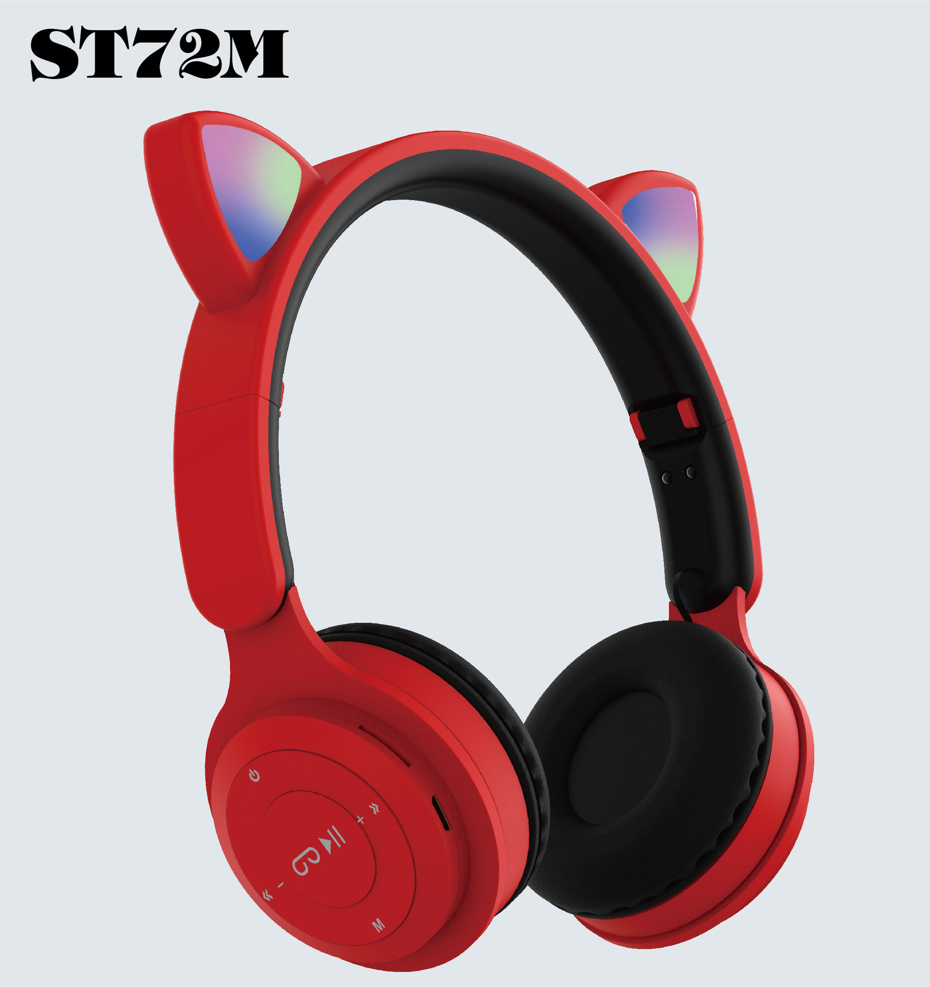 跨境新款头戴式无线蓝牙耳机ST72M 时尚猫耳可折叠插卡FM蓝牙耳机详情5