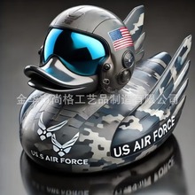 跨境独立站热销树脂工艺品摆件小兵鸭子 Veteran Tribute Duck