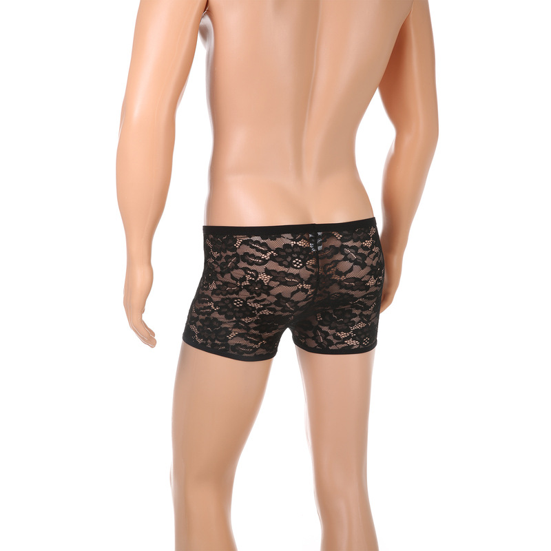 Cross-Border Foreign Trade Men's Transparent Underwear Sexy Lingerie Sexy Lace Boxer Mesh See-Through Trendy Boxer Briefs Cross-Border Foreign Trade Men's Transparent Underwear Sexy Lingerie Sexy Lace Boxer Mesh See-Through Trendy Boxer Briefs
