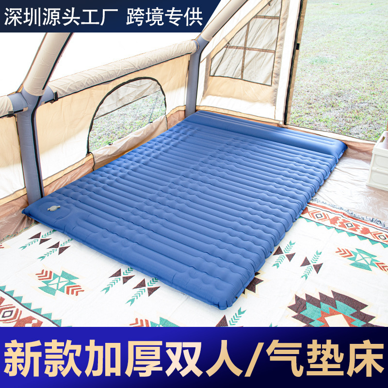 Shenzhen Factory New Thickened Pull Belt Inflatable Mat Portable Ultra Light Mattress Outdoor Camping Tent Sleeping Mat Foot
