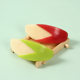 Simulation fruit apple cut green Red Apple block salad fruit block decoration props simulation food and play refrigerator stickers
