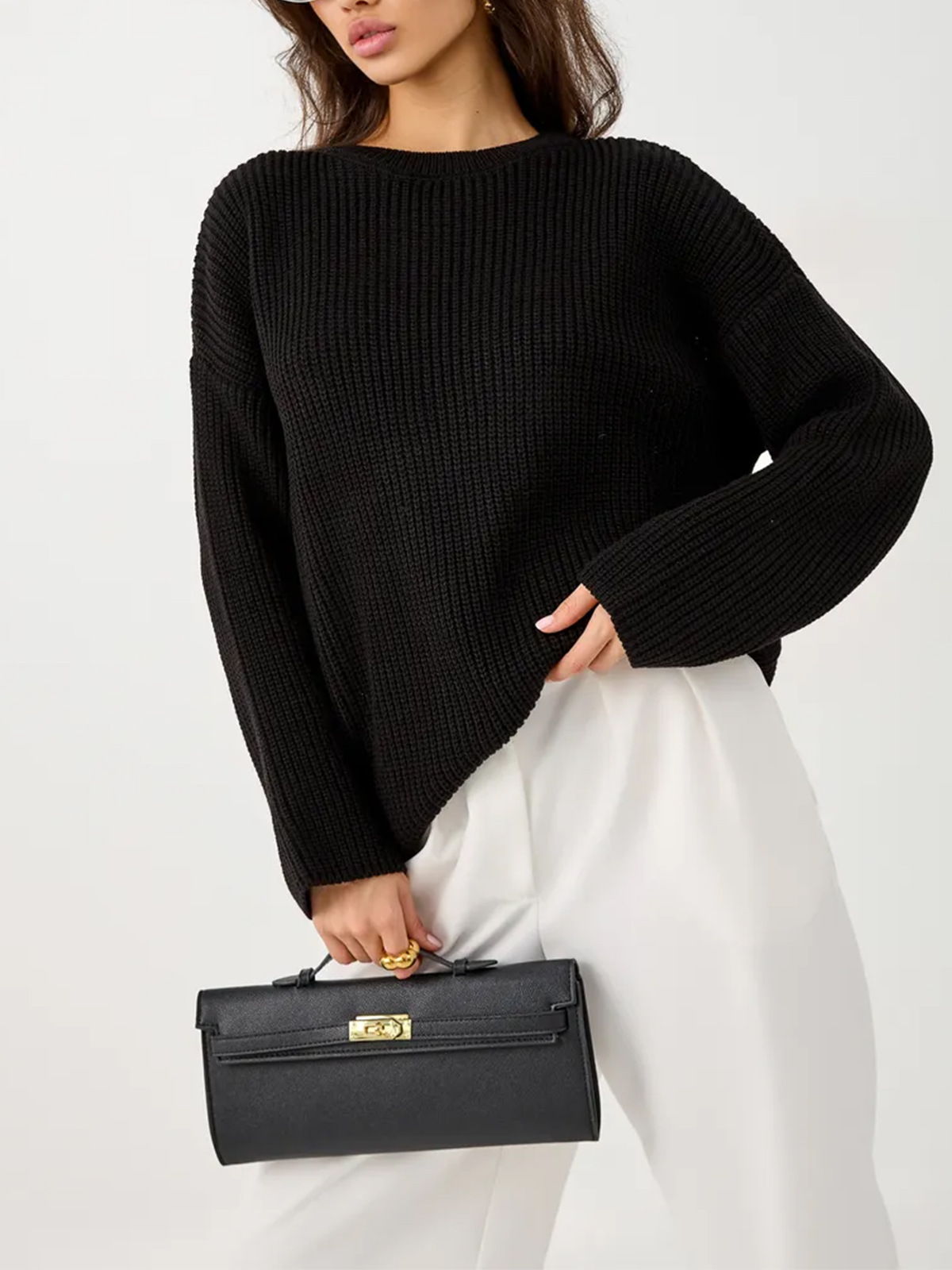 Comercio exterior de mujeres transfronterizas Rusia cuello redondo relajado retro suéter de viento perezoso otoño invierno fábrica de jersey personalizado