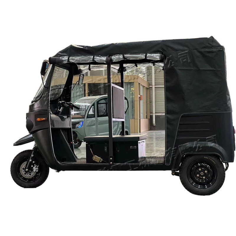 Pequeño triciclo eléctrico sombrilla salida de pasajeros Tuk lugar escénico de seis asientos turismo coche de pasajeros de tres ruedas