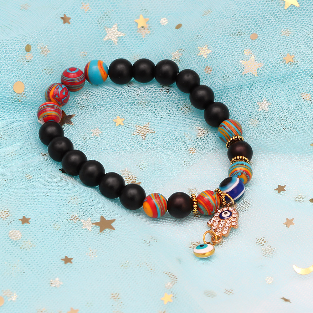 Fashion Palm Eye Agate Beaded Bracelets 1 Piece