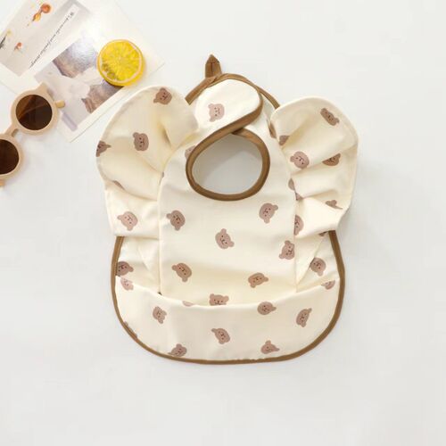 ins Korean version of baby food bag angel wings PU waterproof bib for children to add complementary food anti-dirty saliva bag