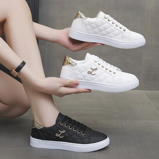 Thick-soled soft leather small white shoes 2024 autumn and winter new ins trendy casual sports board shoes fashion lace-up casual board shoes