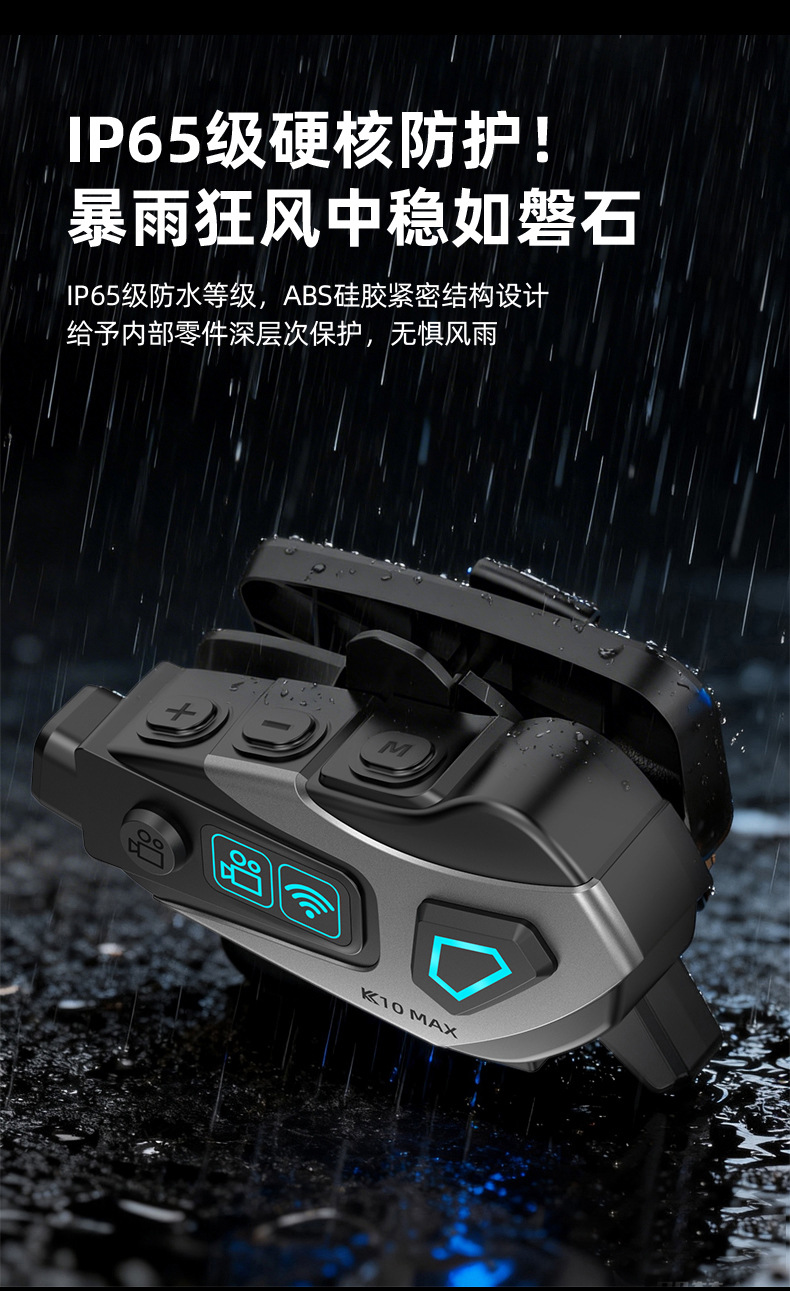 Cross-border best-selling motorcycle helmet Bluetooth headset, motorcycle stereo sound headset, factory camera recorder