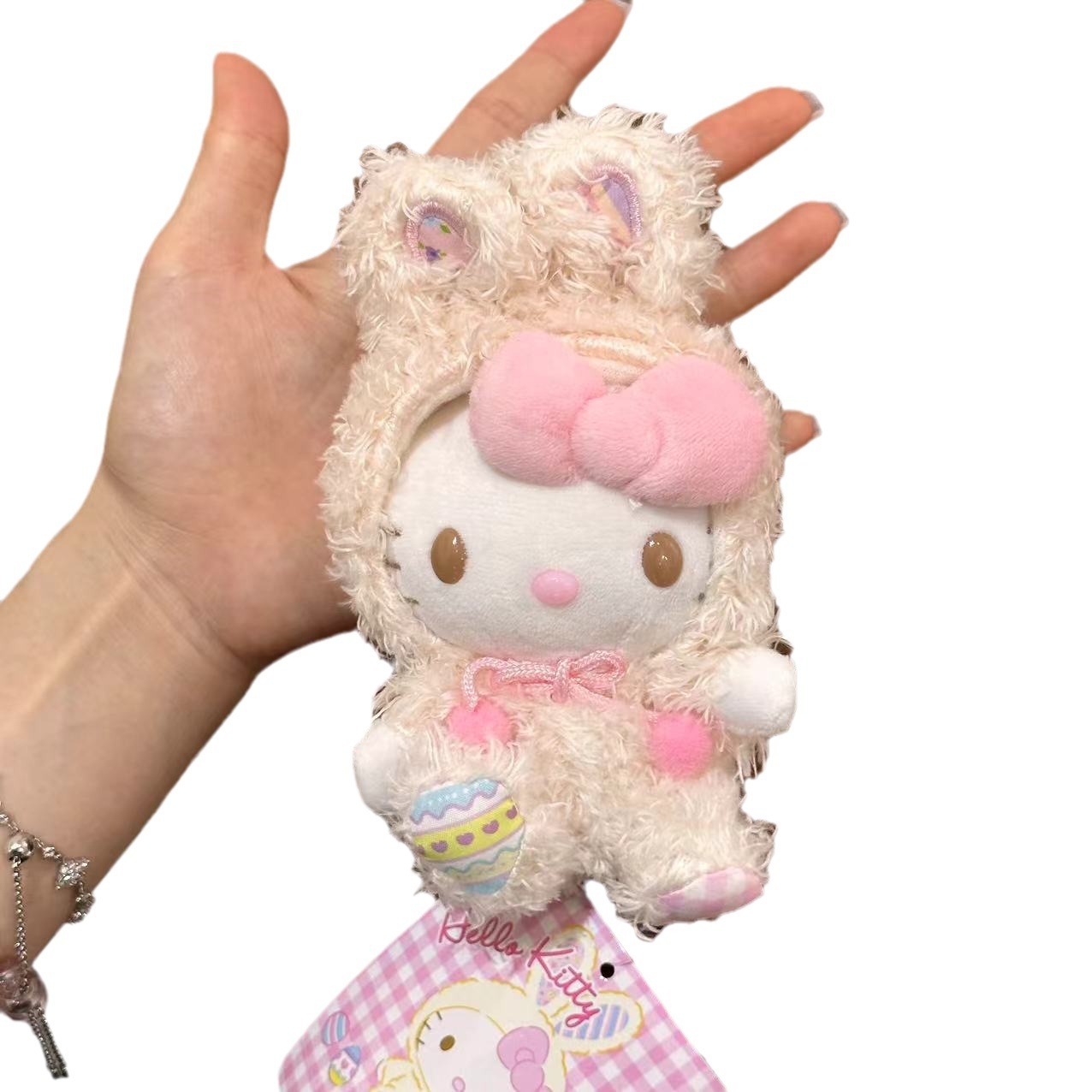 Muñeca colgante de llavero de conejo de dibujos animados KT muñeca de decoración de mochila de niña