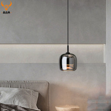 卧室床头吊灯现代简约创意高级感轻奢主卧餐厅灯床头灯玻璃小吊灯
