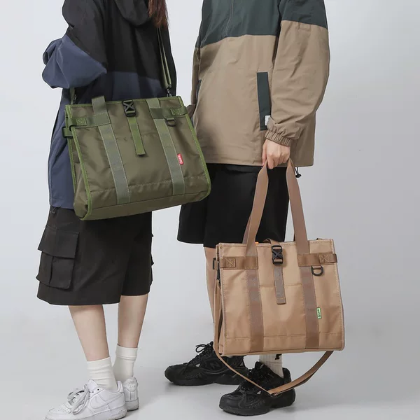 Ins Large-Capacity Oxford Cloth Tote Bag, Men's Solid Color Shoulder Bag, Women's Travel Bag, Crossbody Bag, Men's High-End Style