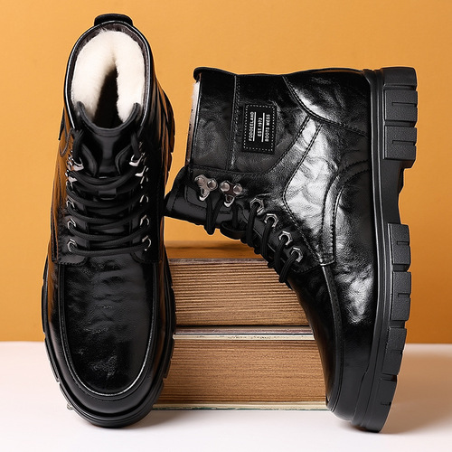 Men's winter cotton shoes, large head high-top shoes, padded warm snow boots, work boots, Martin boots