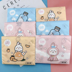 Napkins cute hip-hop rabbit printed tissue paper student portable small pack facial tissue sanitary paper colorful napkins toilet paper