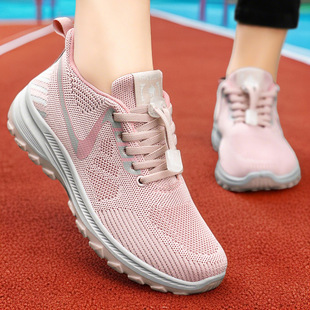 Women's Shoes, Walking Shoes, New Mesh Breathable Sports Shoes, Soft Sole Lightweight Travel Shoes, Fashionable and Versatile Casual Shoes Wholesale