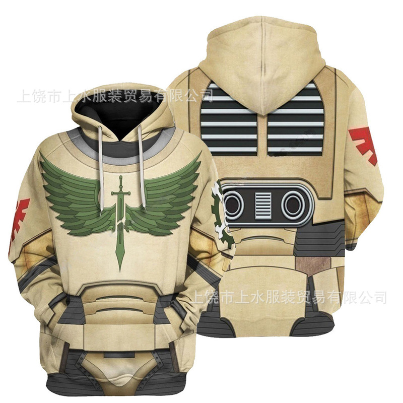 Warhammer 40K Warhammer Zipper Hooded Sweatshirt Men's 3D Digital Printing Cos Space Marine Suit Wholesale