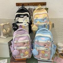 学院风书包女生新款韩版i双肩包日系百搭初高中生大容量双肩包