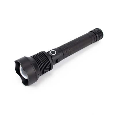 Alloy Multi-Functional Telescopic Zoom – UV fənərlər - gs-9113-black-flashlight-with-2-1200mah-lithium-batteries