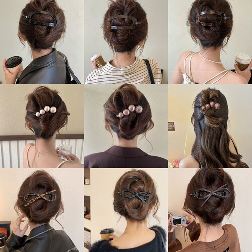 Korean-style high-end sense, one twist, versatile, youthful, back of head bun hair clip, non-damaging hair accessory, hair ornament