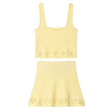 Z跨境欧美风方领宽肩带上衣3884009镂空刺绣针织迷你裙 3581010