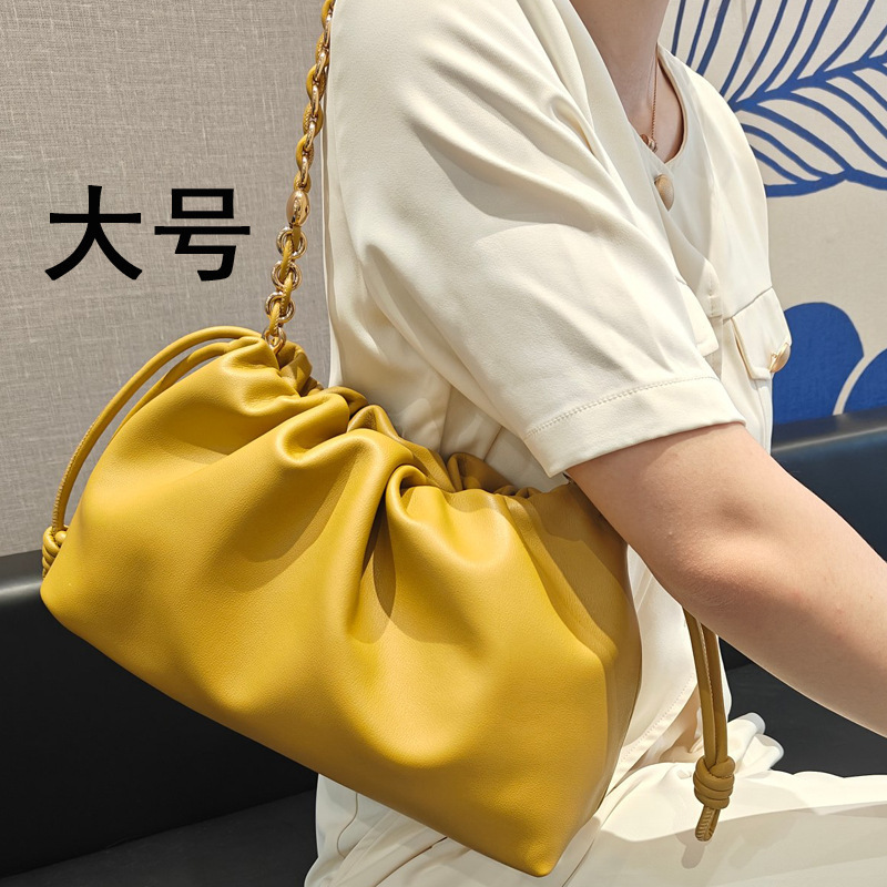罗家初秋2025韩版新款真皮云朵包韩国小众牛皮链条包时尚福袋包女|undefined