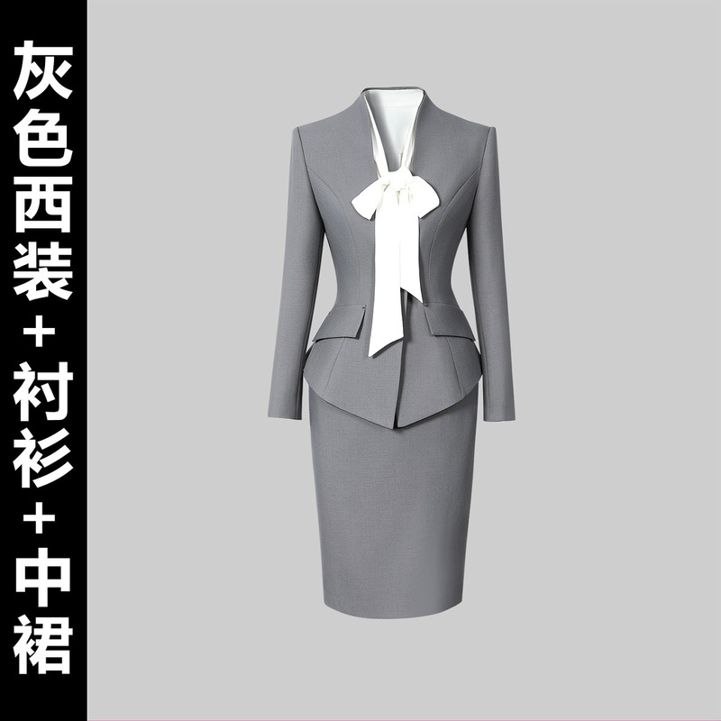 秋季职业装女套装西装气质时尚客服前台工装置业顾问售楼部工作服|undefined