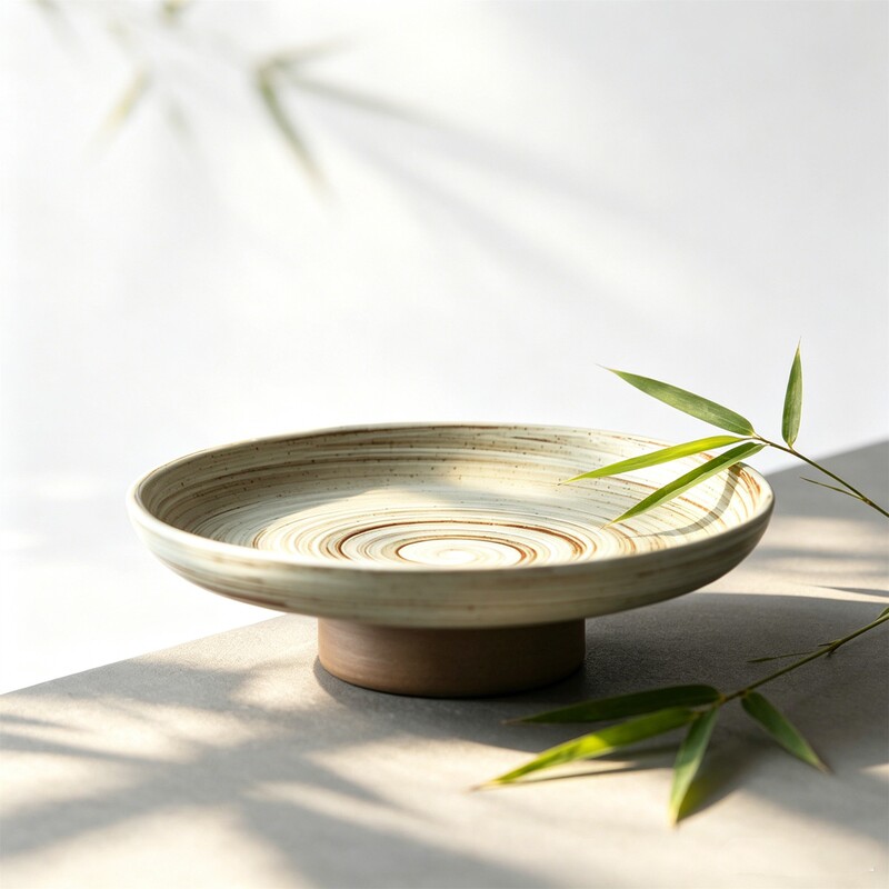 Handmade stoneware goblet plate Jingdezhen Ceramic goblet plate simple and quiet ceramic fruit plate cake plate