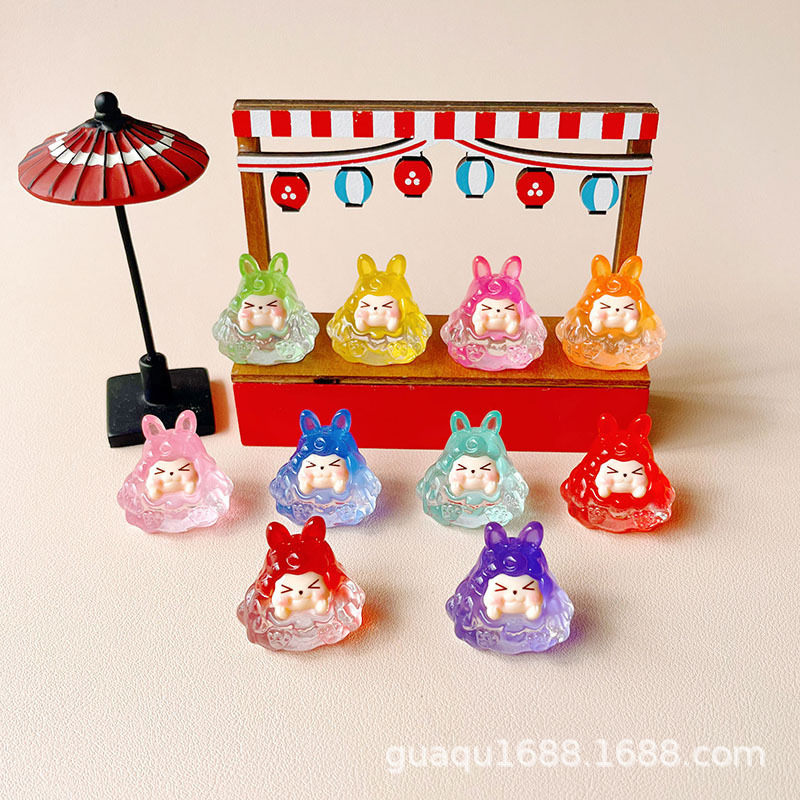Medium Luminous Gradient Kiki Tata Cute Grain Blind Bag Resin DIY Accessories Keychain Pendant Desktop Small Ornaments