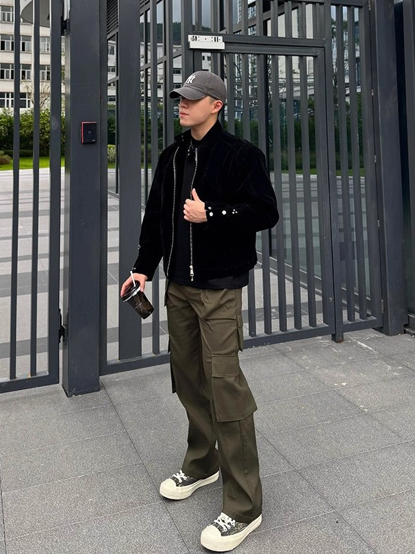 美式cleanfit棕色立领哈灵顿夹克男秋季复古潮流痞帅短款正肩外套|undefined