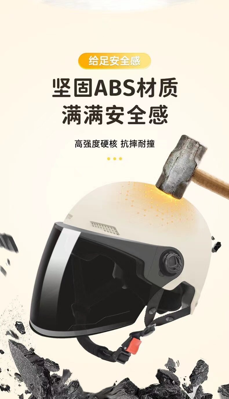 3C National Standard Certified Electric Scooter Helmet for Women, Summer Sun Protection Safety Helmet for Men, Motorcycle Riding Four-Season Half Helmet