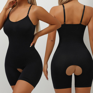 Cross-border Plus Size Open Strap Body Shaping Clothes Women's Hip-lifting and Abdominal Pants Body Shaping Waist Bracing Body Shirt