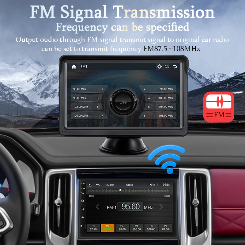 Cross-Border Export Car Smart Screen 7inch Universal Ips Portable Navigation Wireless Carplay Bluetooth Mp5 Car