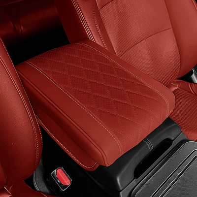 PLUS/UP Armrest Box Hei Mat | Armrest box pad - memory-foam-booster-pad-red