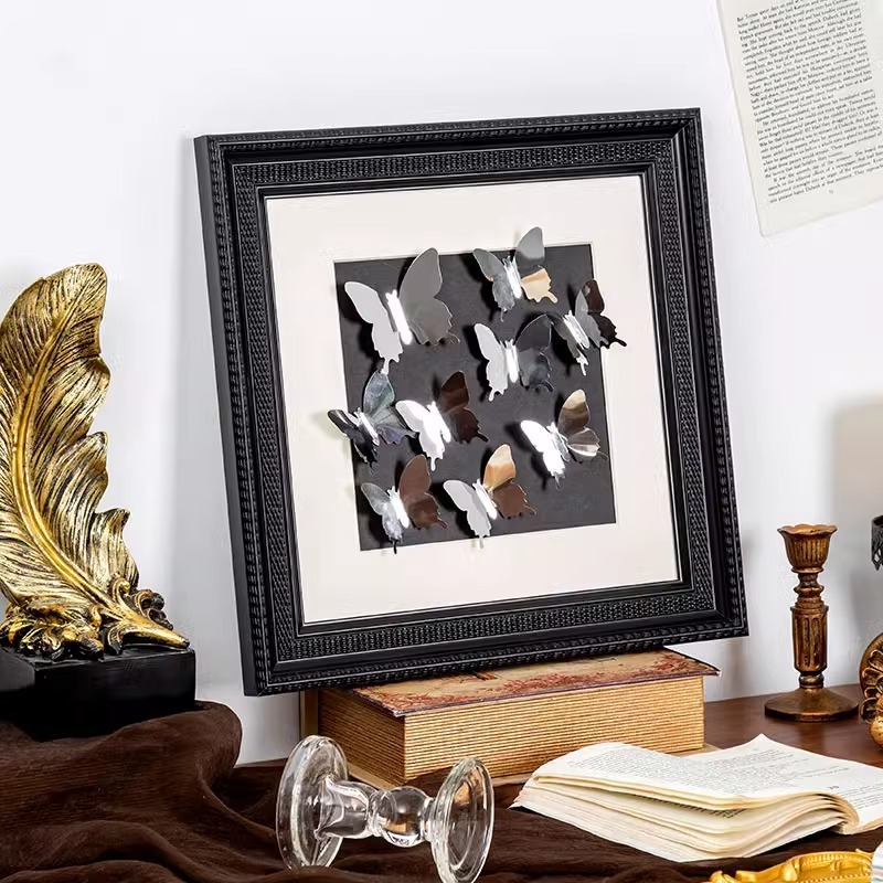 Chinese Ancient Decorative Picture Frame French Black Empty Frame Square Soft Photo Frame Ornaments Vintage Oil Painting Frame