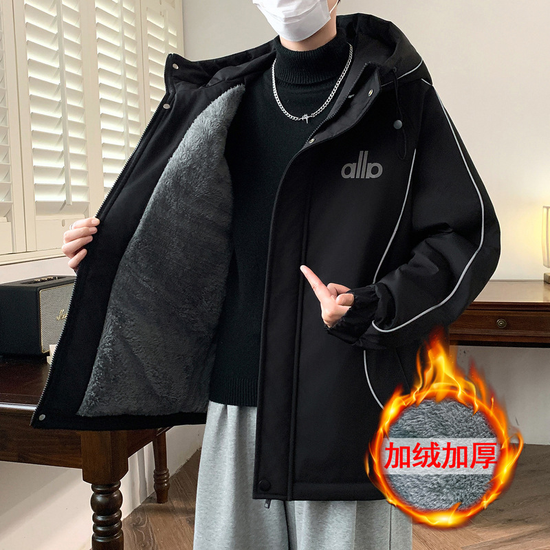 Teenagers' Autumn and Winter Velvet Thickeneded Jackets Men's Trendyy and Handsome Junior High School and High School Students' Assault Jackets Winter Clothing Teenagers' Autumn and Winter Velvet Thickeneded Jackets Men's Trendyy and Handsome Junior High School and High School Students' Assault Jackets Winter Clothing