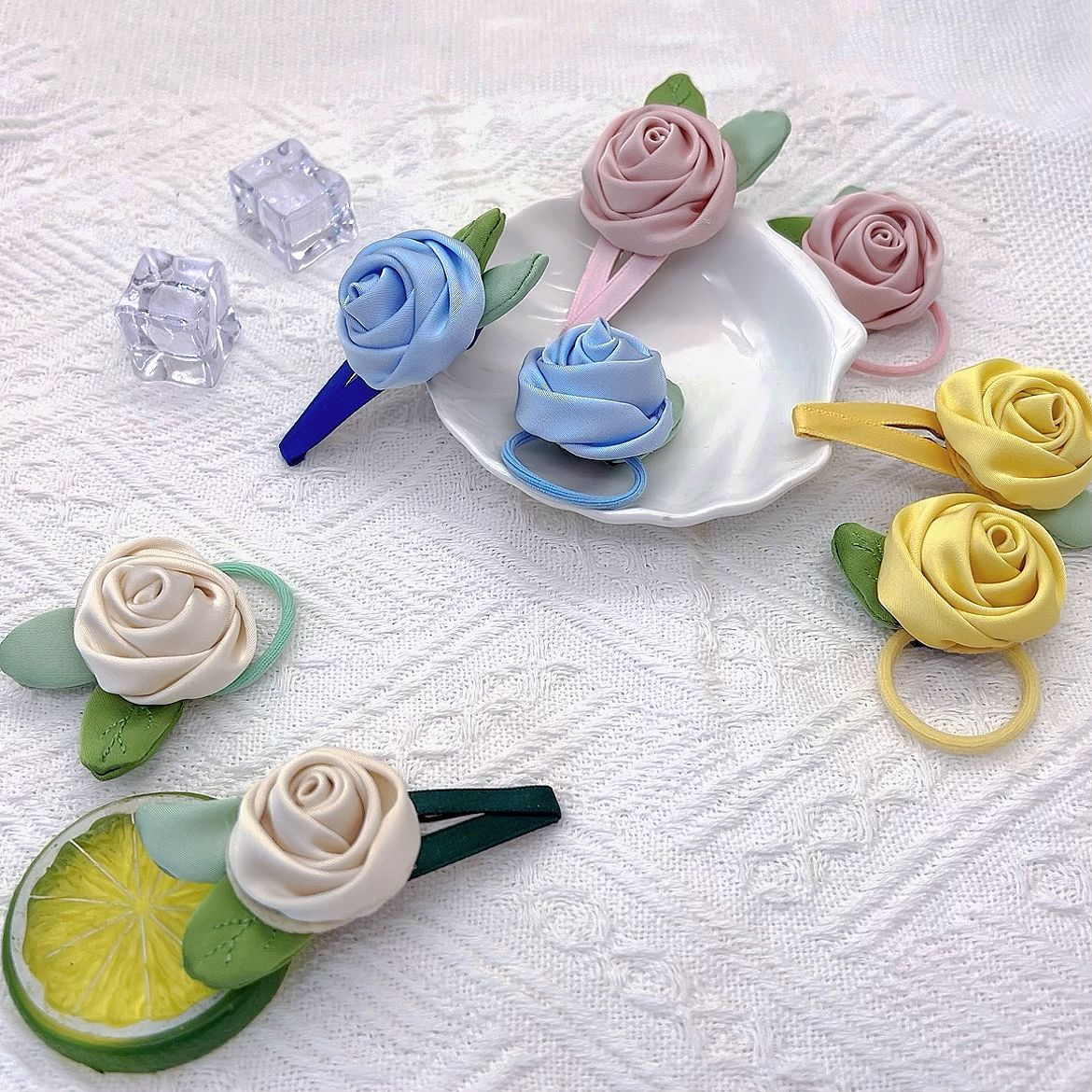 Barrettes et élastiques à cheveux rose élégants pour femme_voghion.com