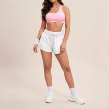 外贸女式飘逸运动跑步网球休闲宽松纯色短裤女孩双层速干舒适短裤