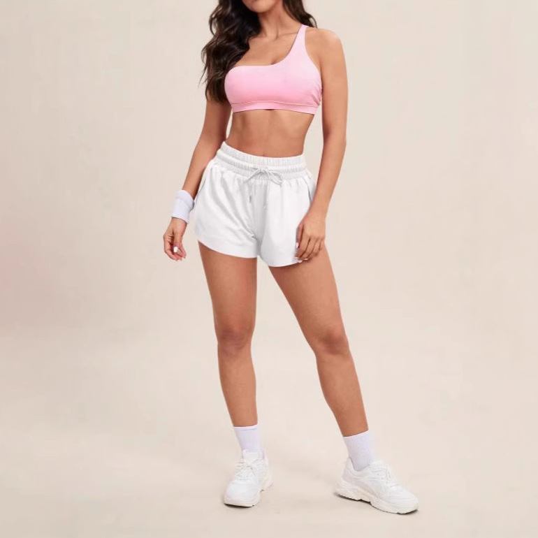 Foreign Trade Women's Elegant Sports Running Tennis Casual Loose Solid Color Shorts Girls Double-Layer Quick-Drying Comfortable Shorts