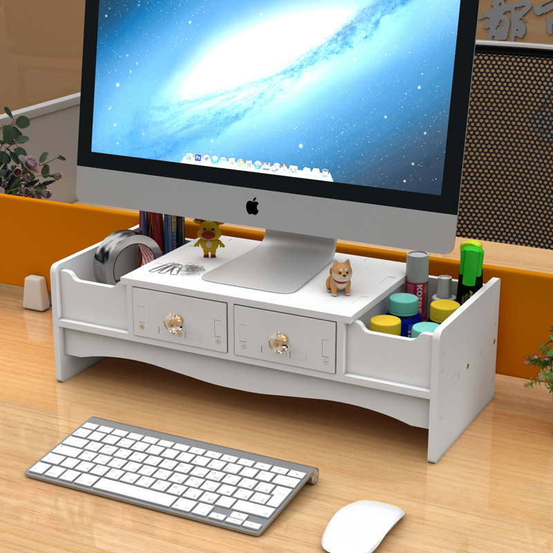 Monitor de la computadora estante elevado Pantalla de escritorio estante elevado Escritorio de oficina estante levantado organizador de almacenamiento