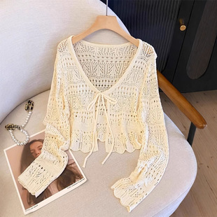 Summer knitted long-sleeve, cardigan, silk cloak, custom-made