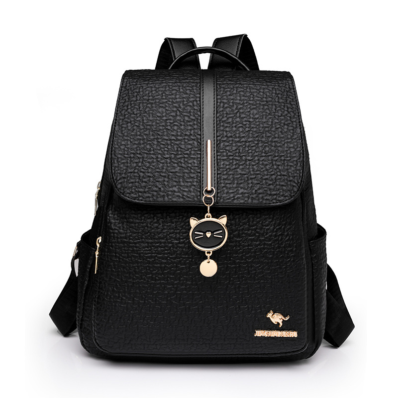 Venta al por mayor transfronteriza 2024 nueva mochila casual de cuero suave para mujer, mochila de viaje de gran capacidad de moda, mochila escolar