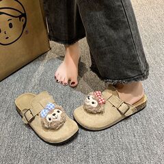 网红可爱卡通包头拖鞋女2025年秋季新款小众轻便居家软底勃肯鞋女