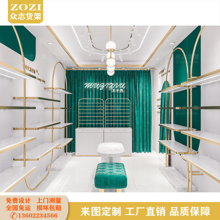 鞋店展示架专卖店创意上墙多层鞋架包包壁挂式展示柜厂家免费设计