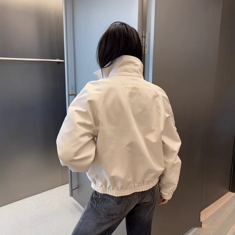 Exclusive in-stock, correct version, original label AC brand new product, stand-up collar, embroidered satin, zippered short jacket for women Exclusive in-stock, correct version, original label AC brand new product, stand-up collar, embroidered satin, zippered short jacket for women
