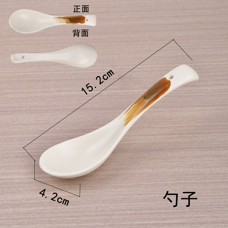Japón y estilo coreano simple cubiertos para beber sopa de cocina de alta temperatura creativa cucharas caseras cucharas de cerámica cucharas de arroz