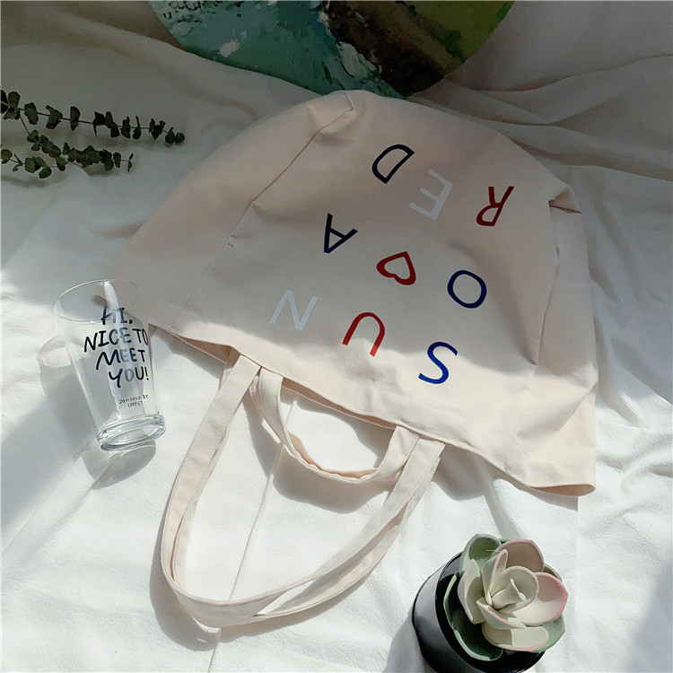 03295 Casual canvas bag, cute girl Japanese style bag, Harajuku chic student large capacity single-shoulder bag undefined