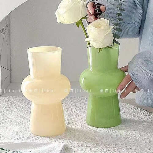 Living room desktop flower arrangement decorative vase Nordic simple Fenton medieval lantern vase hydroponic high-value ornaments