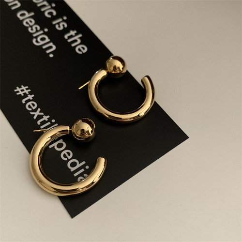 French simple and high-quality photosensitive metal hook earrings temperament light luxury niche versatile cold style earrings